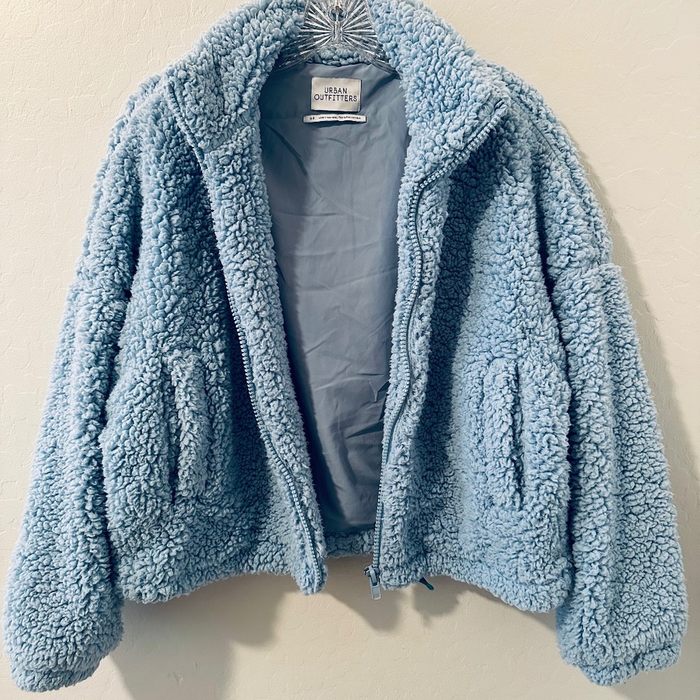 Urban Outfitters Blue Sherpa Jacket